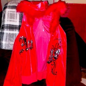 Croptop hoodie with fur on hood